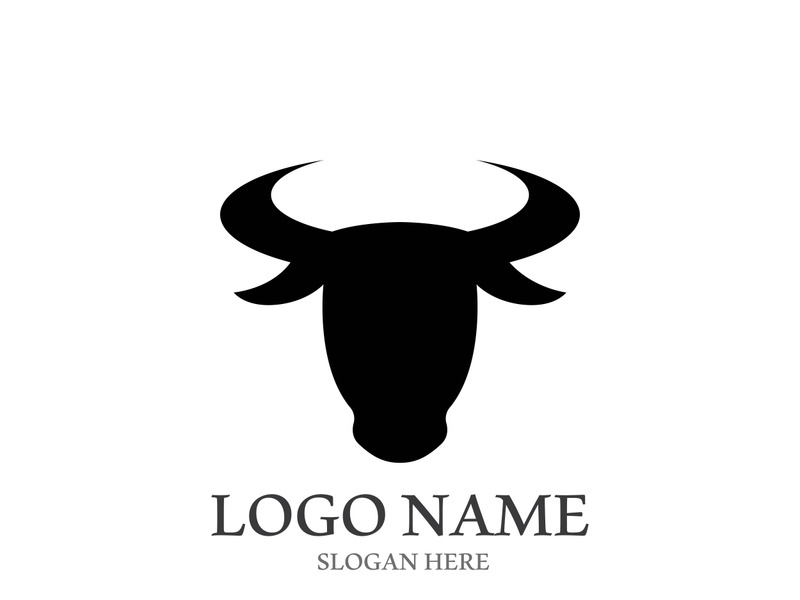 Bull head logo vector icon design illustration