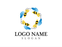 Bee logo vector icon illustration design