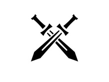 Crossed swords vector icon illustration