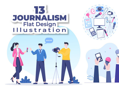 13 Journalism or Social broadcasting Illustration
