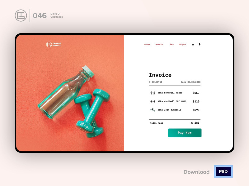 Invoice page| Daily UI challenge - 046/100