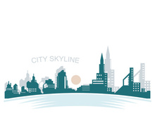 City silhouette skyline illustration design. City landscape Panorama building vector