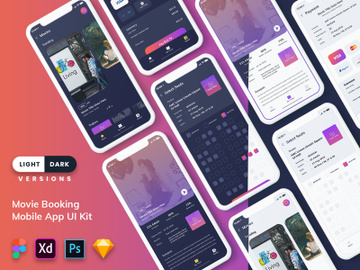 Movie Booking Mobile App UI Kit (Light & Dark) preview picture
