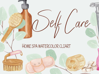 Free Download-Self care clipart, home spa illustration