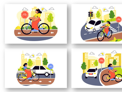 10 Urban Cycling Illustration