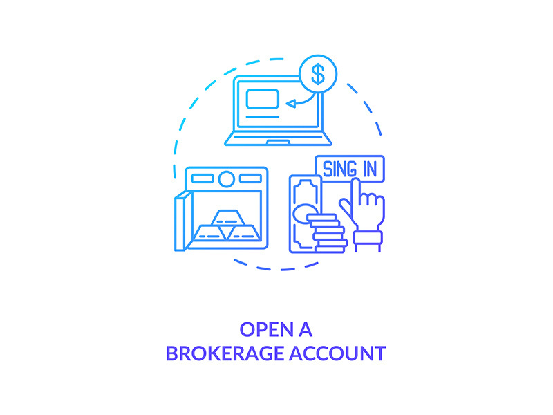 Opening brokerage account concept icon