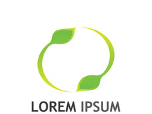 Natural green leaf logo.