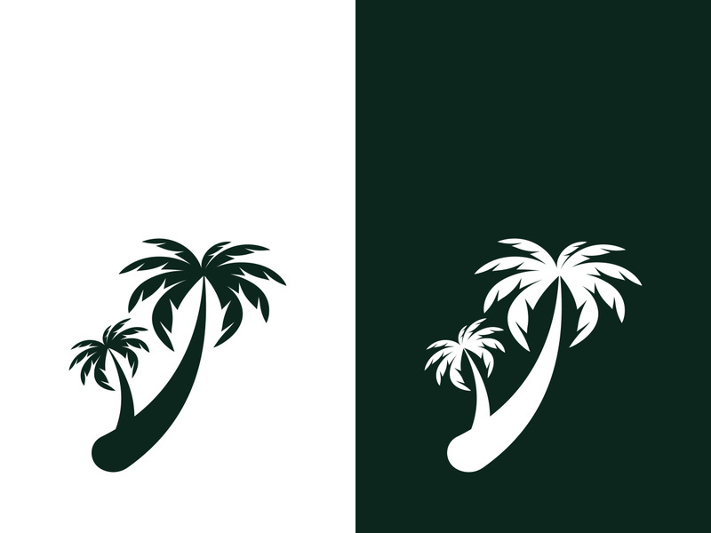 Palm tree summer logo template vector illustration