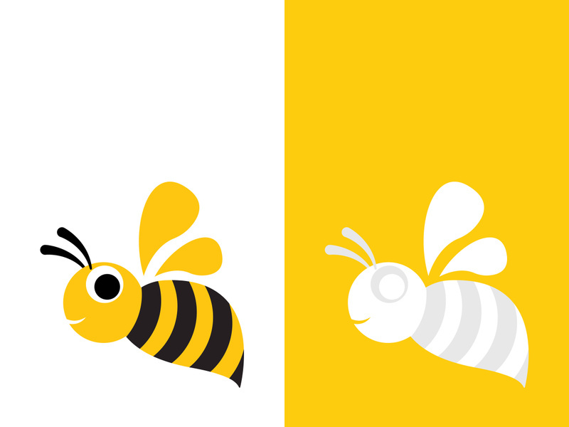 Bee logo vector icon illustration design