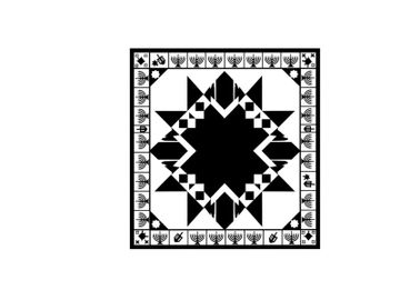 Geometric pattern with silhouette design and ornate border preview picture