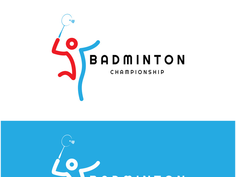 Modern Badminton logo design with Dynamic Shuttlecock and Racket, for championship, sport, sports shop, badminton school, business, company, tournament