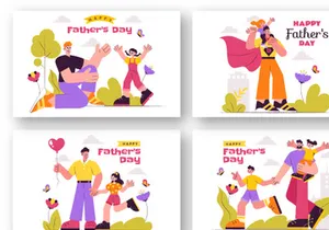 8 Happy Fathers Day Illustration