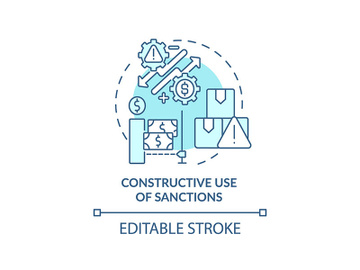 Constructive use of sanctions turquoise concept icon preview picture