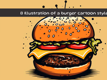 Illustration of a burger cartoon style preview picture