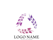 Fresh lavender flower logo vector flat design