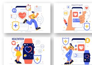9 Health Tech Devices Illustration