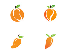 Mango in flat style. Mango vector logo. Mango