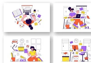 10 Creative Messy Home Office Illustration
