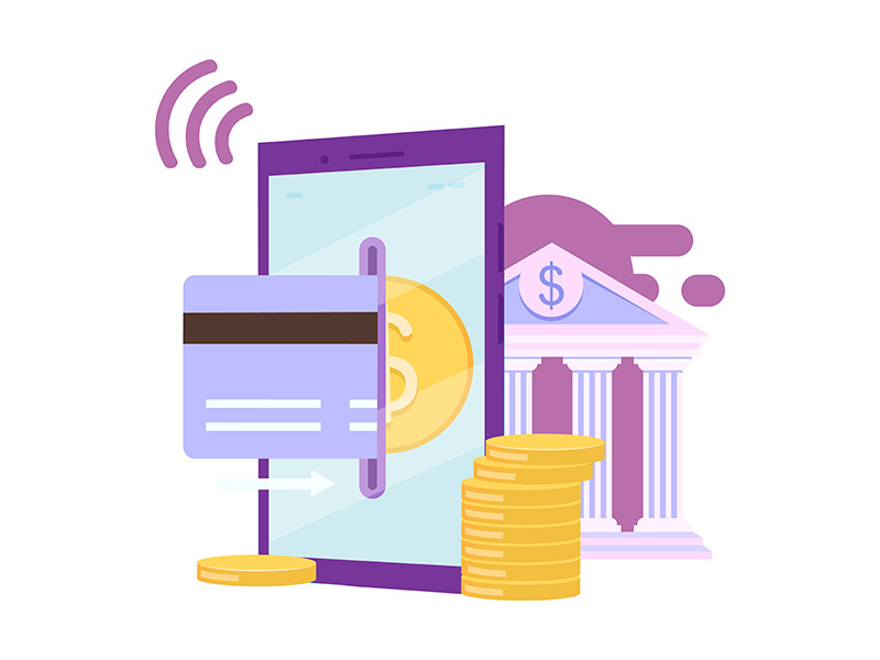 Banking app flat vector illustration