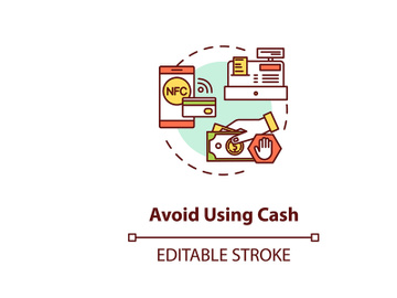 Avoid using cash concept icon preview picture