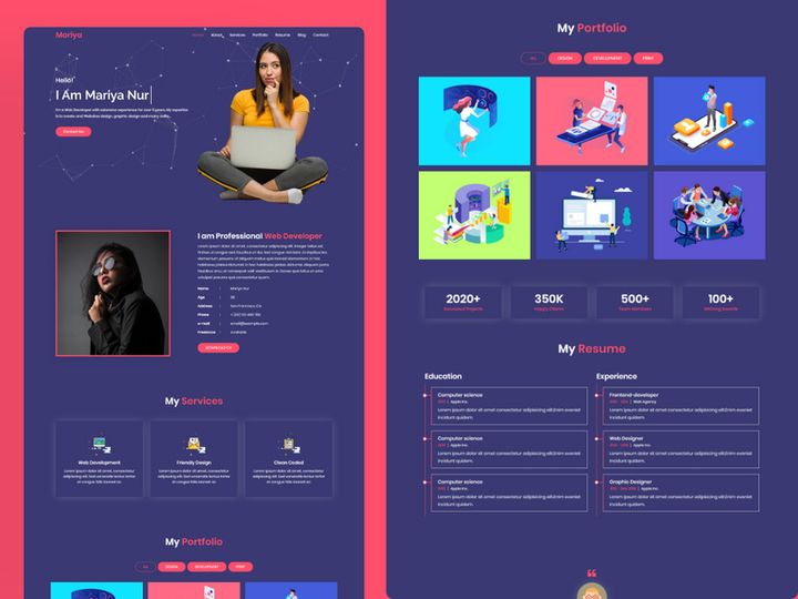 Mariya Personal Portfolio Website Template