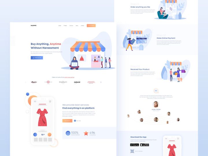 E-commerce website landing page