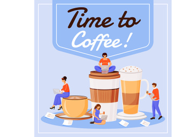 Time to coffee social media post mockup preview picture