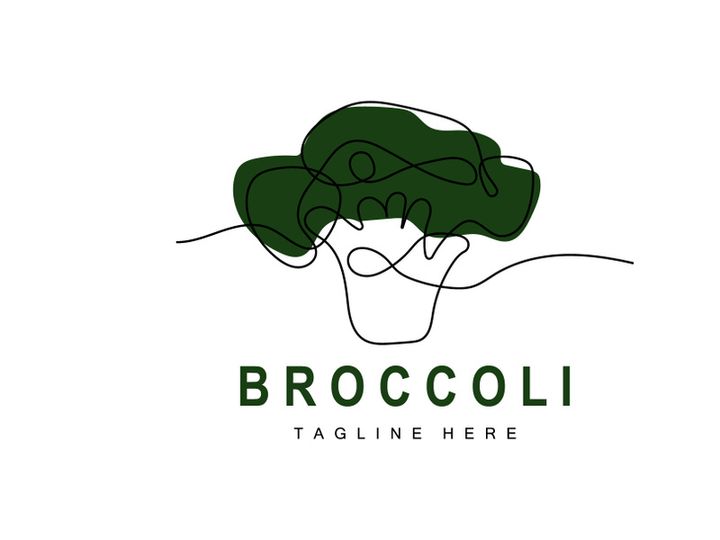 Broccoli Logo Design, Green Vegetable Vector, Broccoli Wallpaper, Vegetable Supermarket Illustration Garden Product Brand