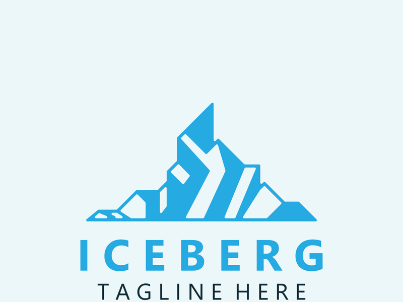 Iceberg Logo Design,simple ice mountain landscape Template vector Illustration