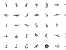 Hair wave logo pack line black