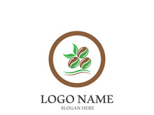 Coffee bean icon vector illustration template