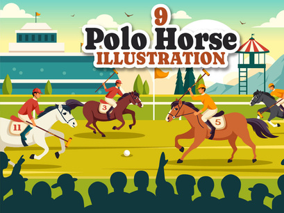 9 Polo Horse Sports Illustration