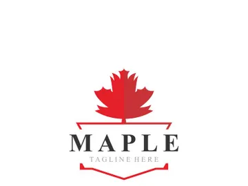 Maple leaf logo design vintage style graphic illustration preview picture