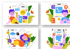 10 Mental Wellness Apps Illustration