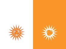 Creative sun concept logo illustration design template