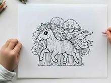 Cute magical unicorn with flowers vector illustration