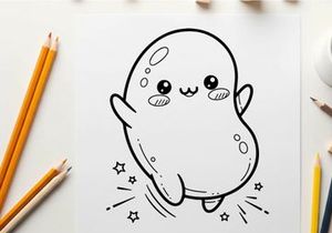 Cute ghost hugging heart vector illustration flat design