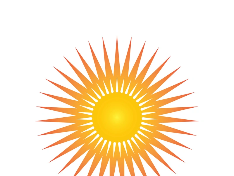 Creative sun concept logo illustration design template