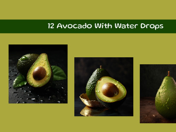 Avocado With Water Drops preview picture