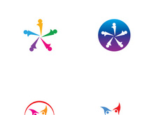 Community of people logo design with creative idea.