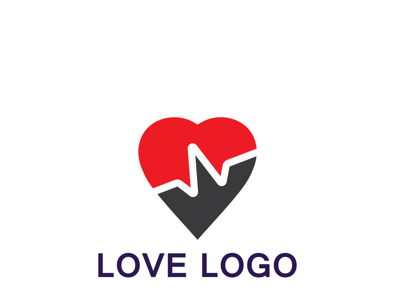 Love with Medical Pulse logo concept. Health love Creative Logo vector template