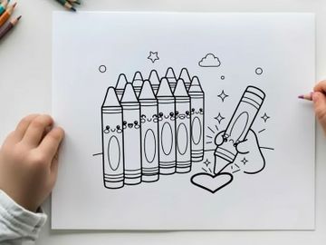 Colorful pencils breaking with hearts vector illustration preview picture