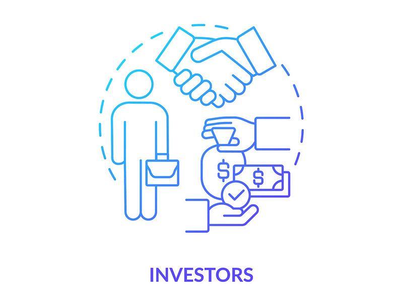 Investors blue gradient concept icon