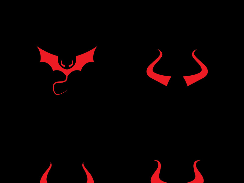 Devil horn Vector icon design illustration Template