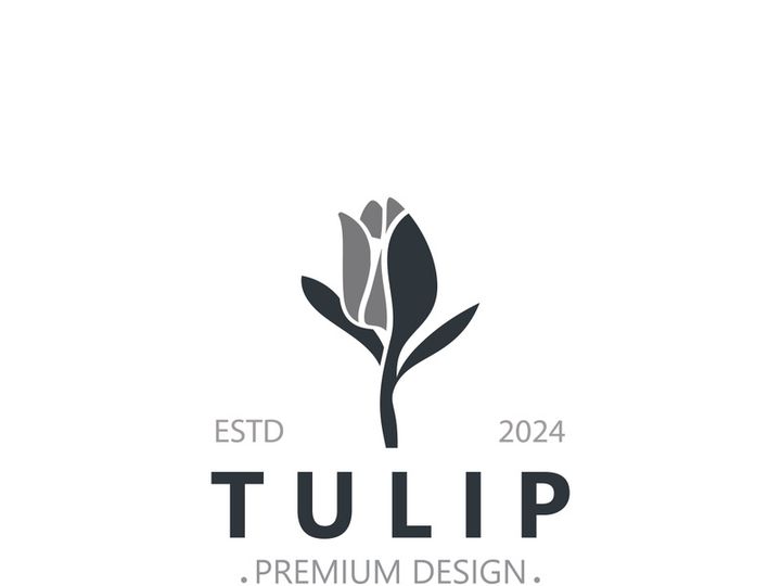 Tulip Flower bud logo with leaves design, suitable for fashion, beauty spa and boutique emblem business