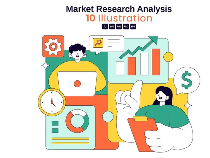 10 Market Research and Analysis Illustration