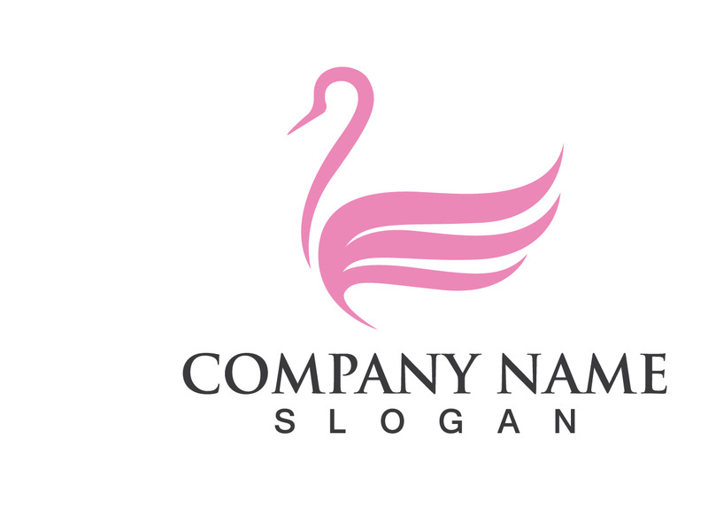 Swan Bird Love Symbol Logo Vector