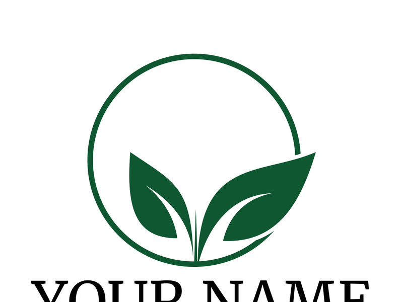 Green leaf logo design vector illustration