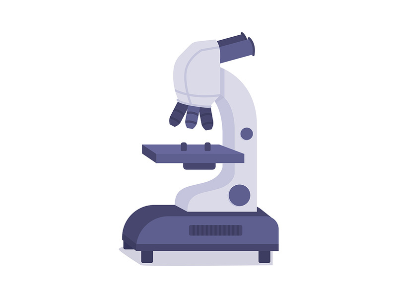 Microscope for microbiology semi flat color vector item