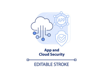 App and cloud security light blue concept icon preview picture